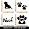 Puppy Dog Woof Paw Print Heart Rubber Stamp Set for Stamping Crafting Planners